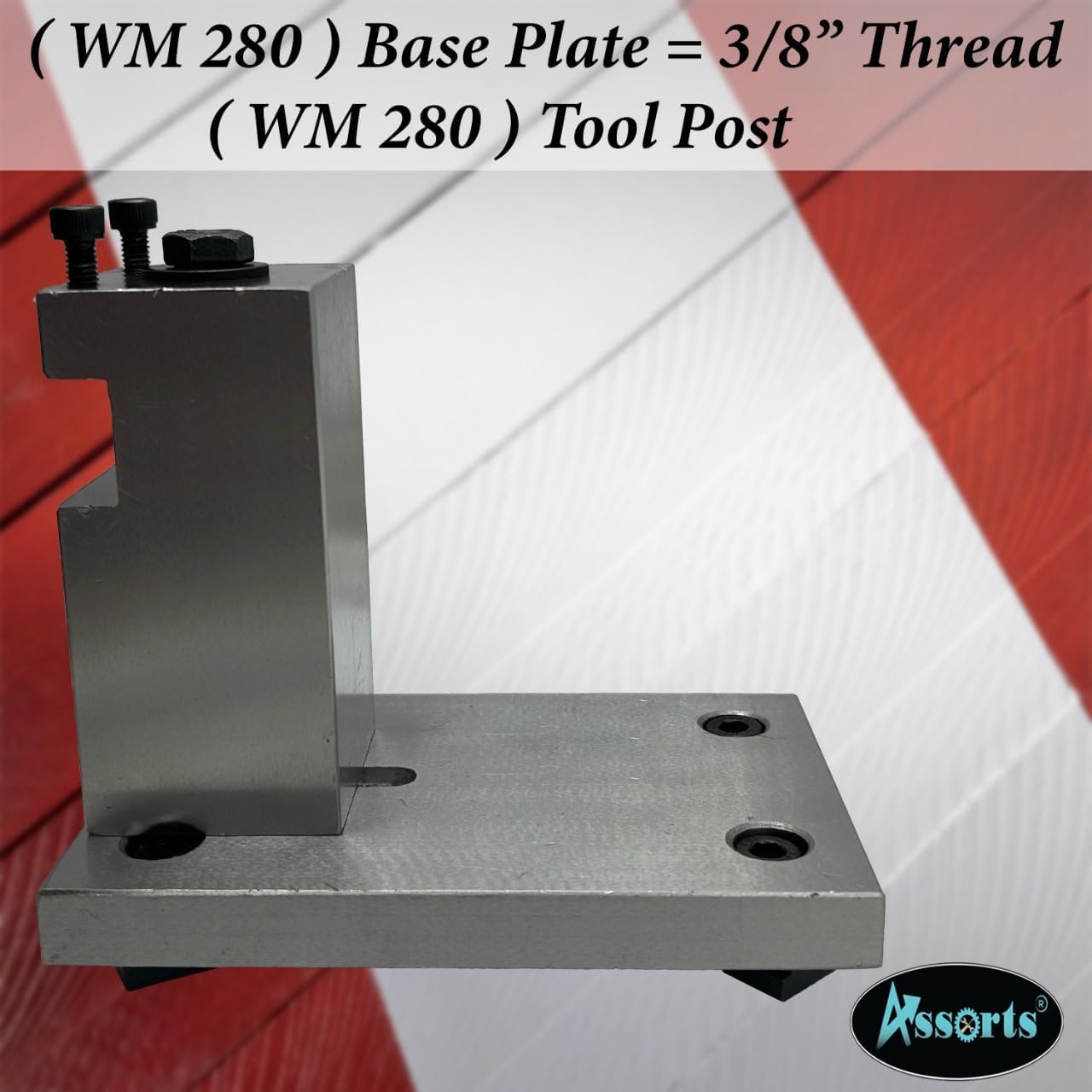 Assorts WM 280 Tool Post with 3/8" Thread Base Plate – Durable and Precise Machining Accessory