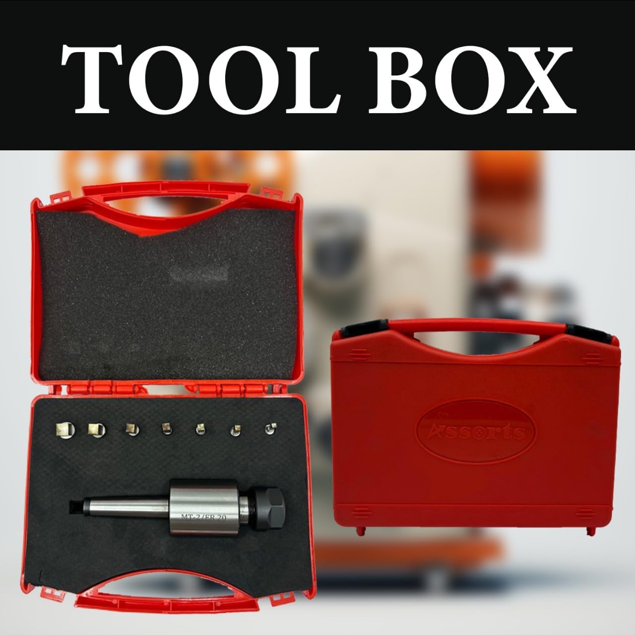 MT2 Shank Rotary Broach Kit with ER-20 Adaptor & 7-Piece Square Broach Set – Precision Tooling for CNC and Milling Machines
