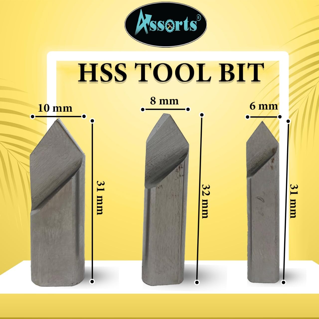 Set of 3 Fly Cutters with 10mm Shank HSS Tool Bit
