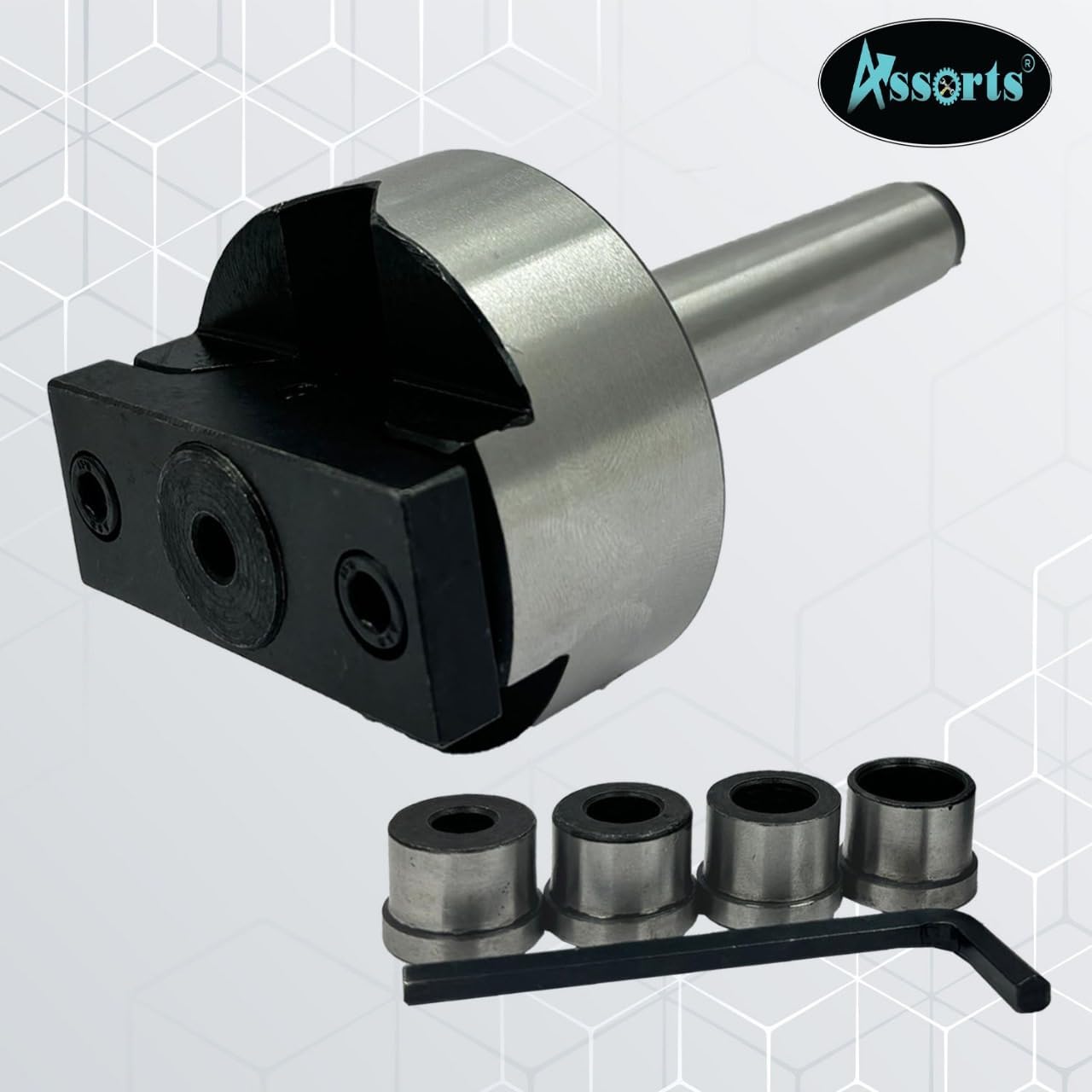 V-Boring- Adaptor for Round Bar Drilling on Lathe Machine (Morse Taper MT1)