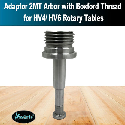 Chuck Adaptor 2MT Arbor with Boxford Thread for HV4/ HV6 Rotary Tables