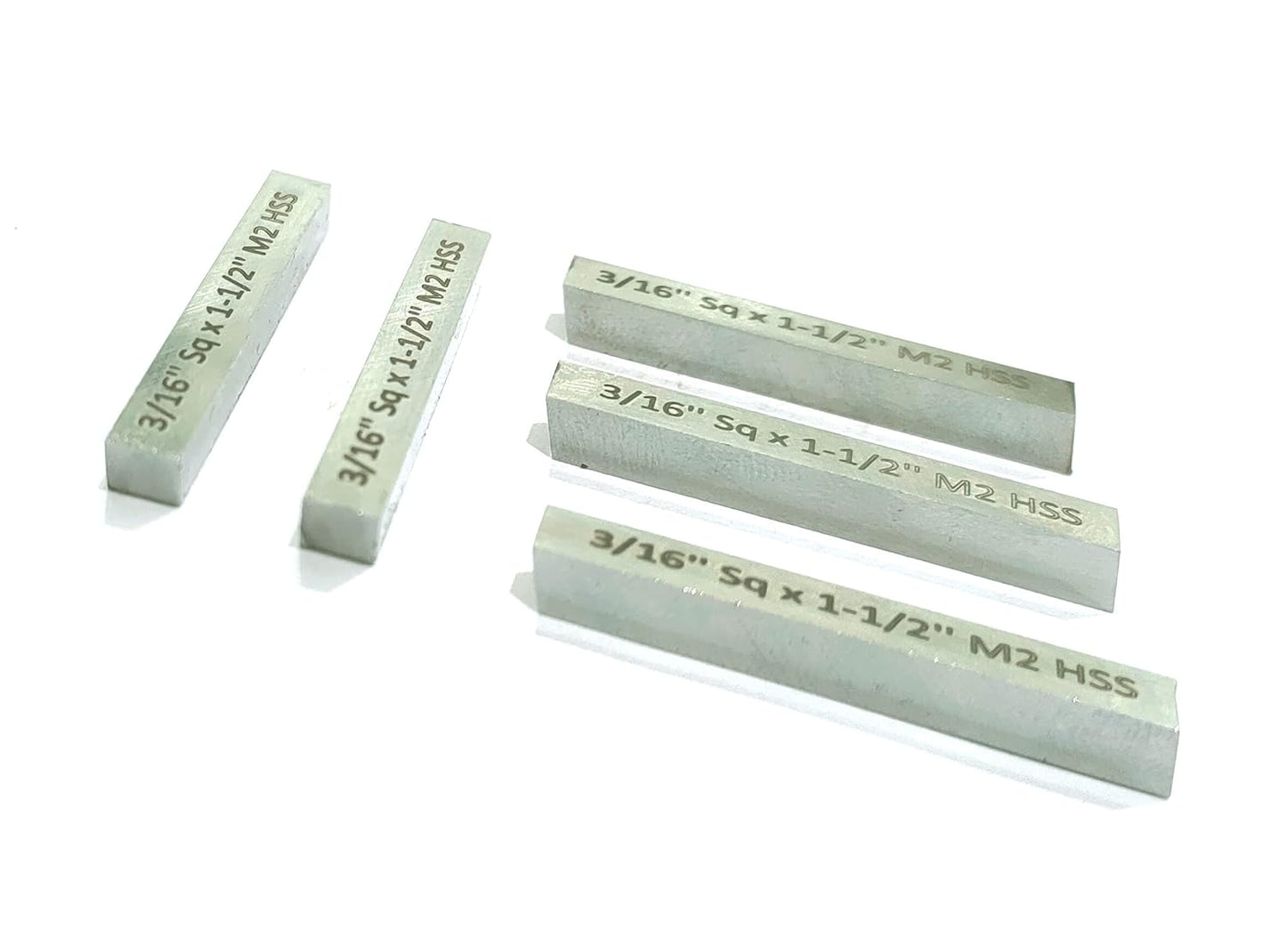 Pack of 5 x HSS M2 Cutting Tool Bits for Milling Fly Cutters & Lathe's Turning Tools (3/16" Square x 1-1/2" Long)