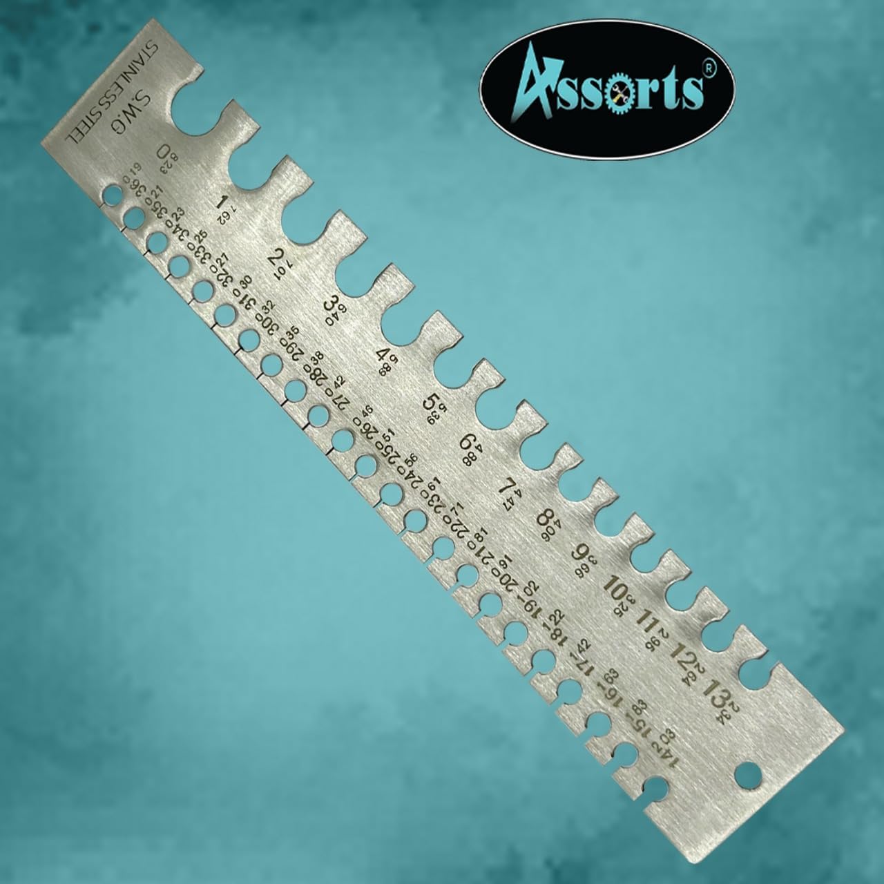 Stainless Steel Wire Gauge Measures Standard and Metric (Linear Scale)