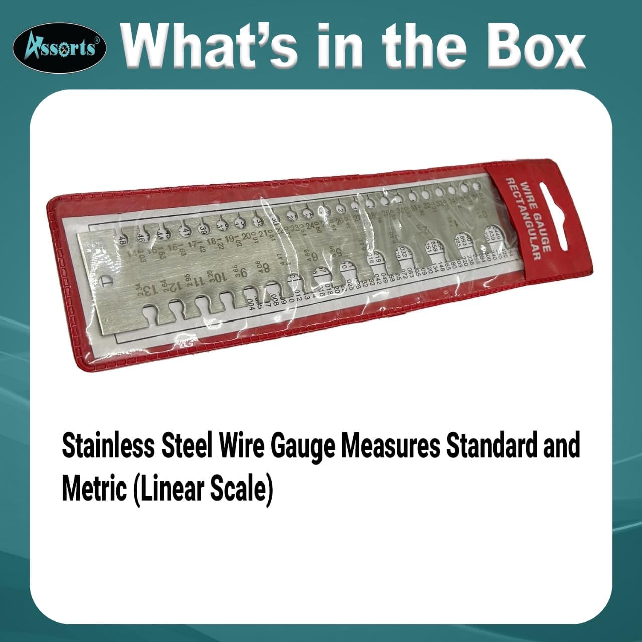 Stainless Steel Wire Gauge Measures Standard and Metric (Linear Scale)