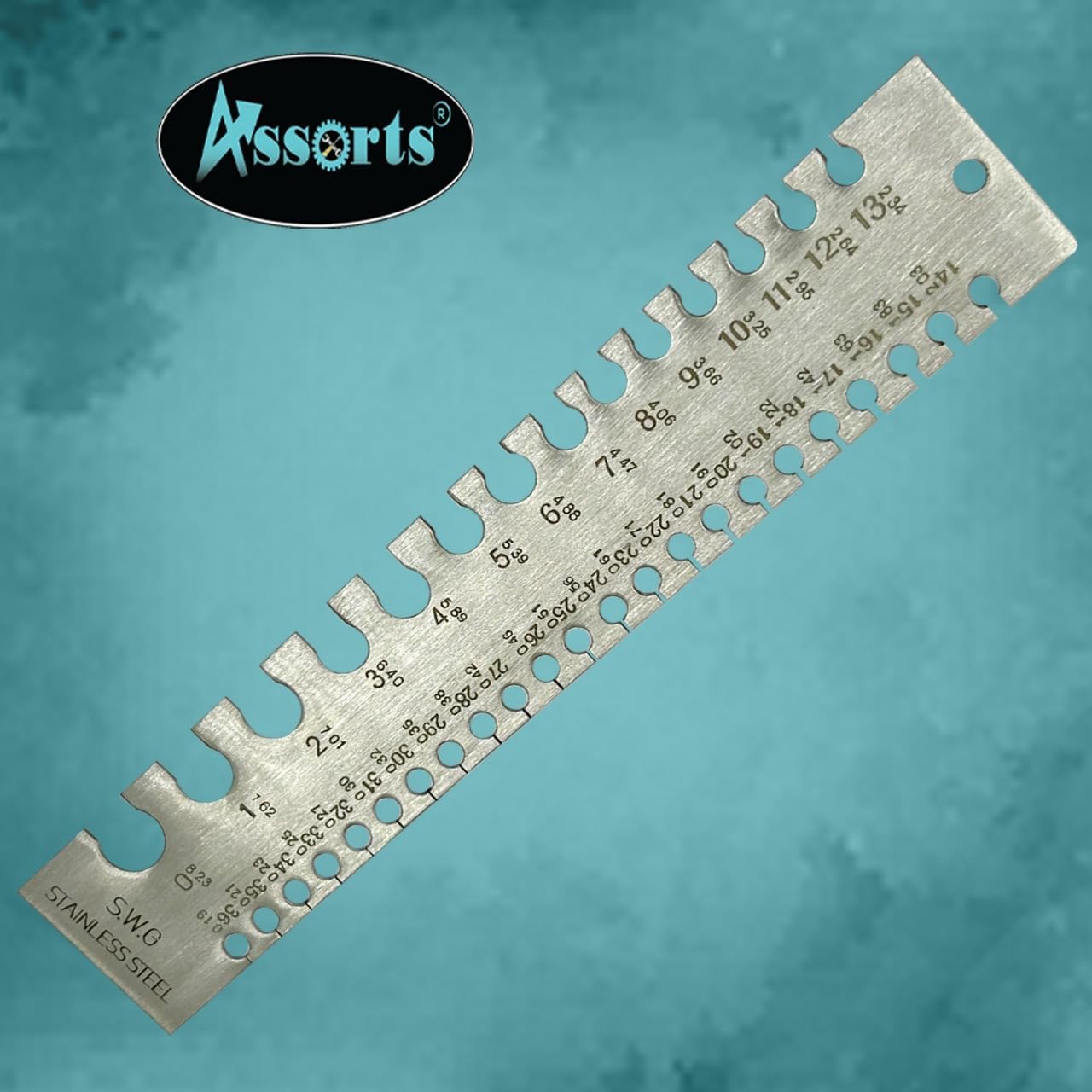 Stainless Steel Wire Gauge Measures Standard and Metric (Linear Scale)