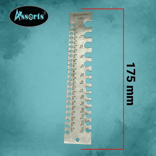 Stainless Steel Wire Gauge Measures Standard and Metric (Linear Scale)