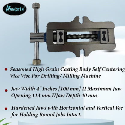 Quality Self Centering Vice Vise-engineering Tools -fixed Based-rigid & Tough Quality (Jaw Width 100 MM)'{