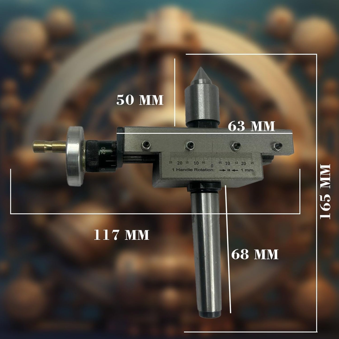 NEW IMPROVED TAPER TURNING ATTACHMENT WITH REVOLVING LIVE CENTER FOR LATHE MACHINE-METRIC (2MT)- SEE Working VIDEO**