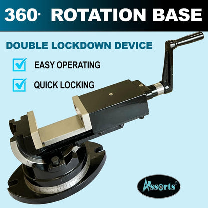 Precision Milling Vise Vice Swivel Base & Angle Tilting 2 way-Jaw 3" Inches (75 mm)