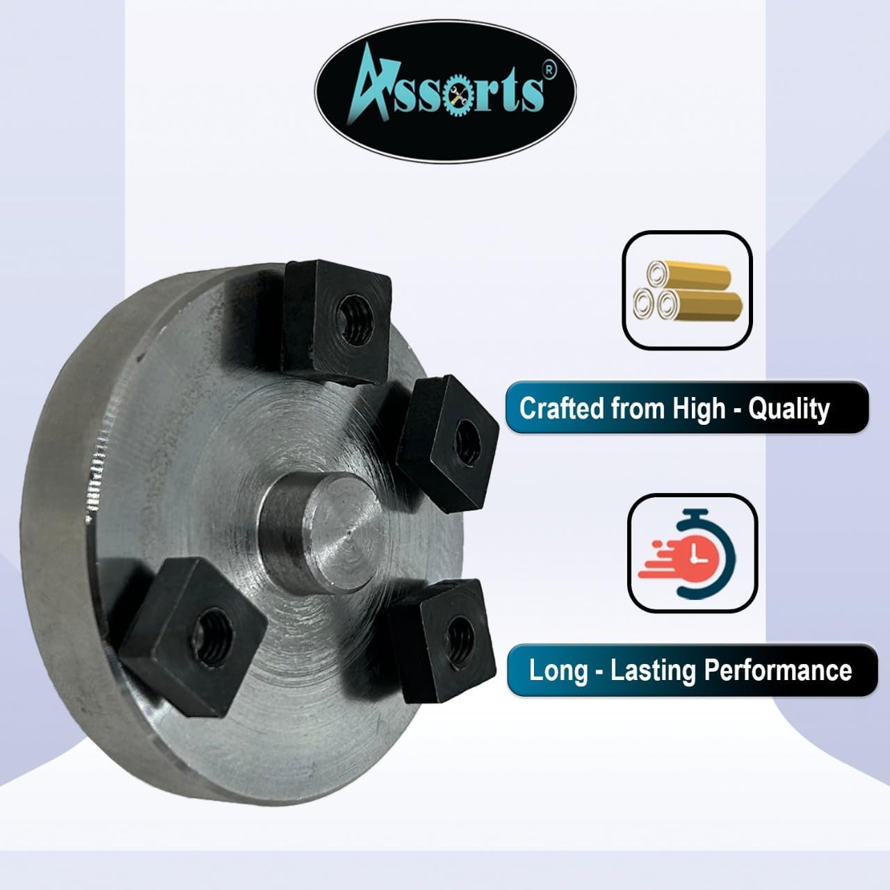 Assorts Back Plate M-14.1 Thread, 62mm Diameter for 65mm 3-Jaw & 4-Jaw Self-Centering Chucks, and 50mm 3-Jaw & 4-Jaw Self-Centering Chucks, Ideal for 3" & 4" Regular and Tilting Rotary Tables