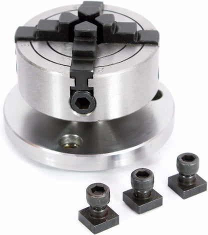 70 mm- 4 Jaws Independent Chuck with Back Plate & T-nuts for Milling