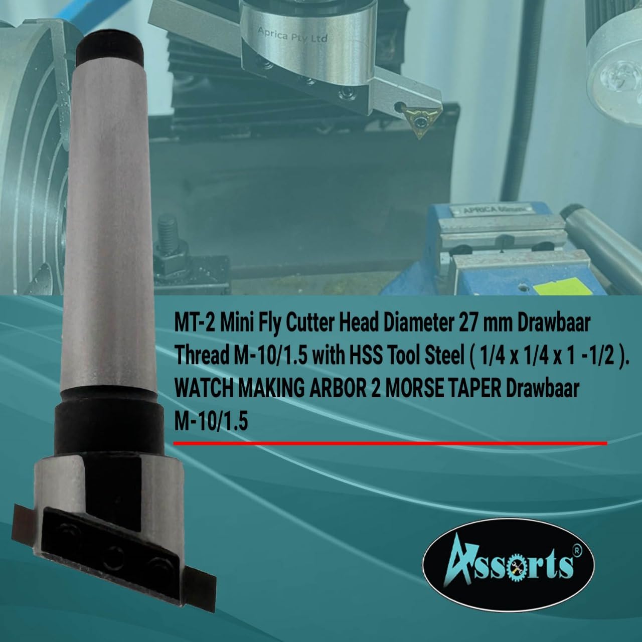 MT-2 Mini Fly Cutter Head 27mm Diameter M10/1.5 Thread HSS Tool Steel Morse Taper 2 Arbor Watchmaking & Milling Tool