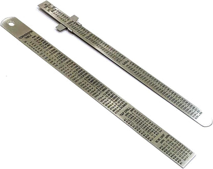 Stainless Steel Measuring Tools (Set of 1 x 6" Ruler & 1 x 6" Depth Gauge cum Ruler)