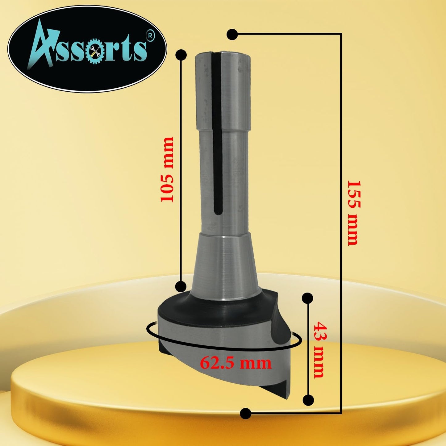 Assorts 2.5" Fly Cutter with R8 Shank (7/16" UNF Drawbar) for Milling Machines – Includes 3/8" Square HSS Tool Bit and Indexable Carbide Insert Tool