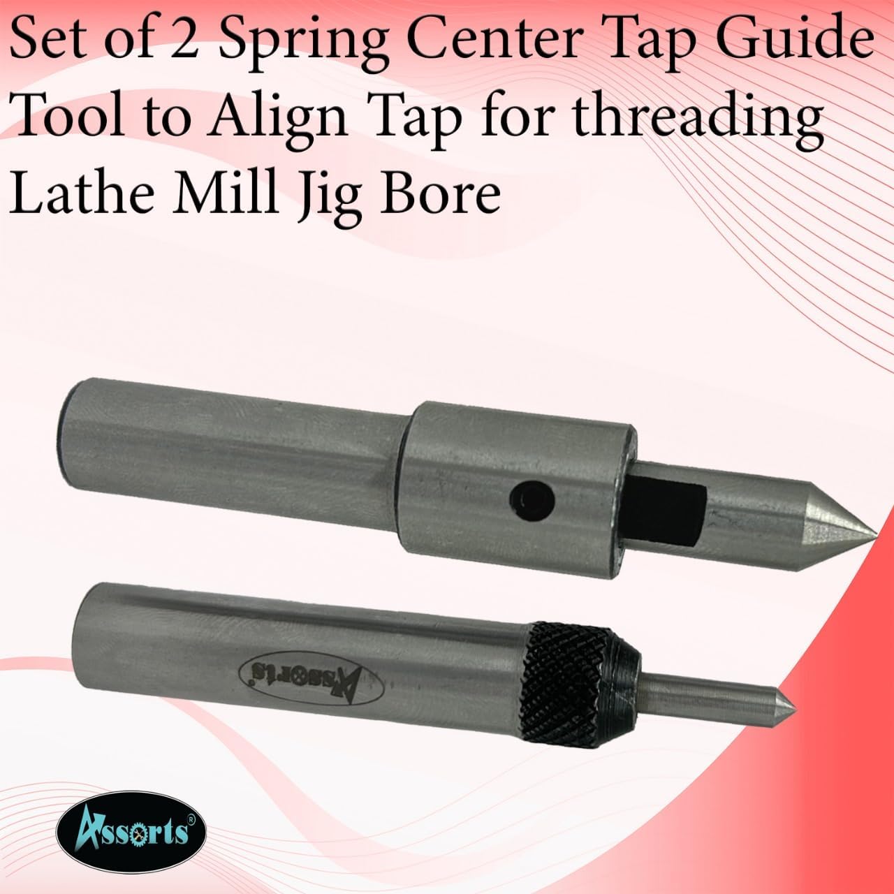 Assorts Set of 2 Spring Center Tap Guide Tool to Align Tap for threading Lathe Mill Jig Bore