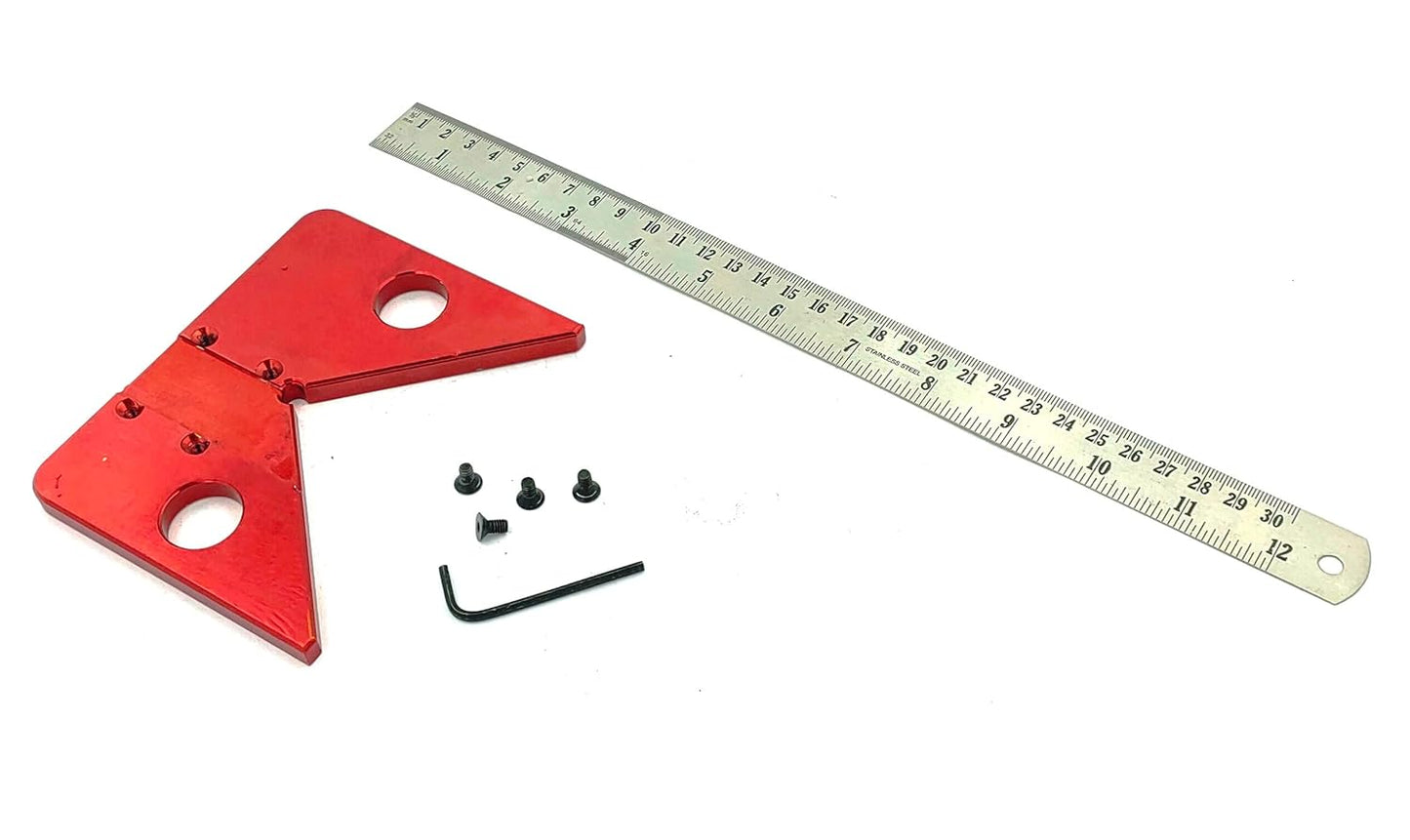 Most Accurate Center Finder Square Carpenter Woodworking Ruler 45 Degrees Angle Line Caliber Marking Ruler Measuring Scribe Tool
