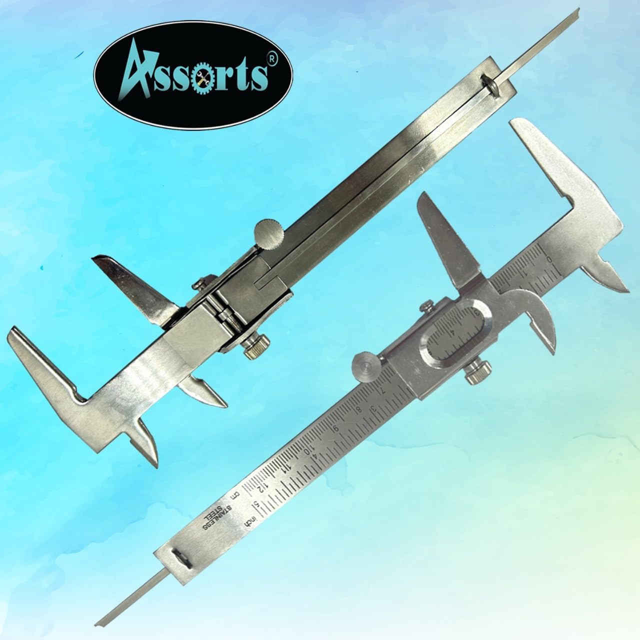 Quality Non Digital Vernier Caliper- Professional Metric -Imperial Measuring System Tools for Inside, Outside, Depth & Step Measurements (Stainless Steel Body)