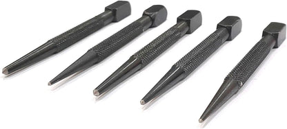 5 Pc square head knurled body grip Center punch-Imperial sizes II Hard & ground tip
