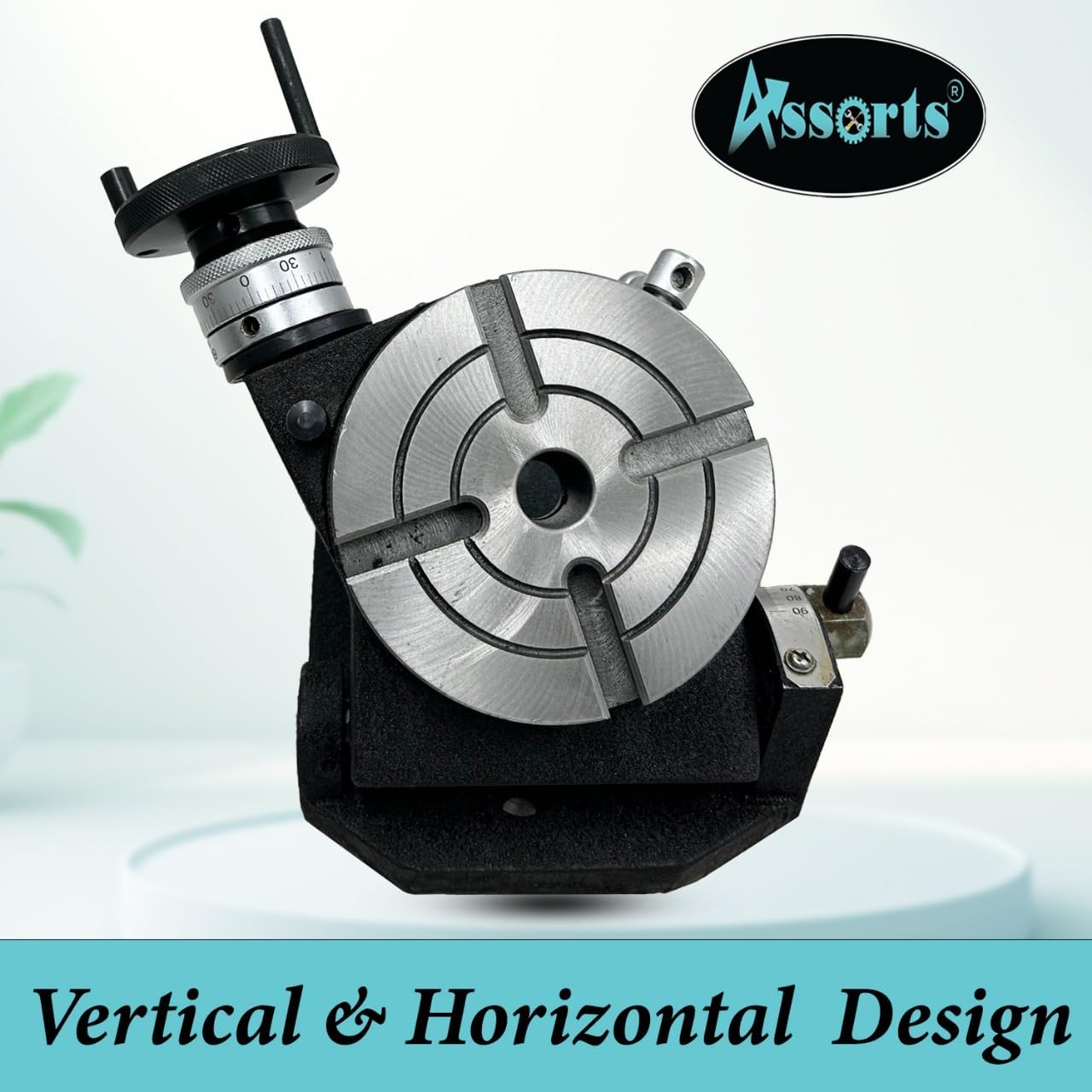 Precision 4" Inch/ 100 mm Tilting Rotary Table with MT2 Bore-Milling, Lathe,Engineering Tools - 3 SLOTS