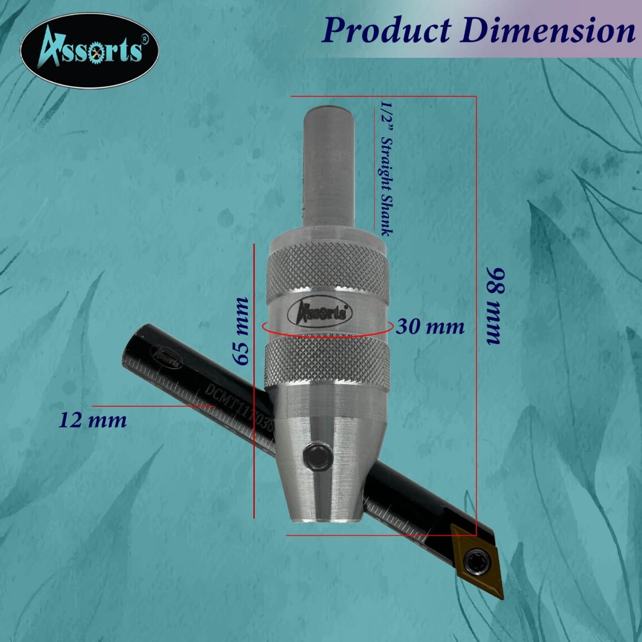 Assorts New Developed Fly Cutter with 1/2" (12.7 mm) Straight Shank & Indexable Boring Bar – Includes 10 PCS DCMT 11T304 Inserts,Plastic Case | Perfect for Facing & Boring