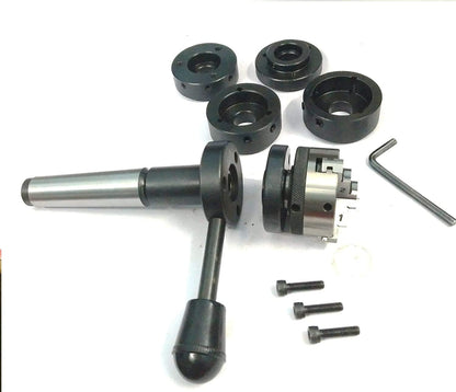 Lathe Tailstock Die Holder 3MT Shank- Tapping Threading Reaming Drilling+ 50 mm 3 jaw Self-Centering Chuck
