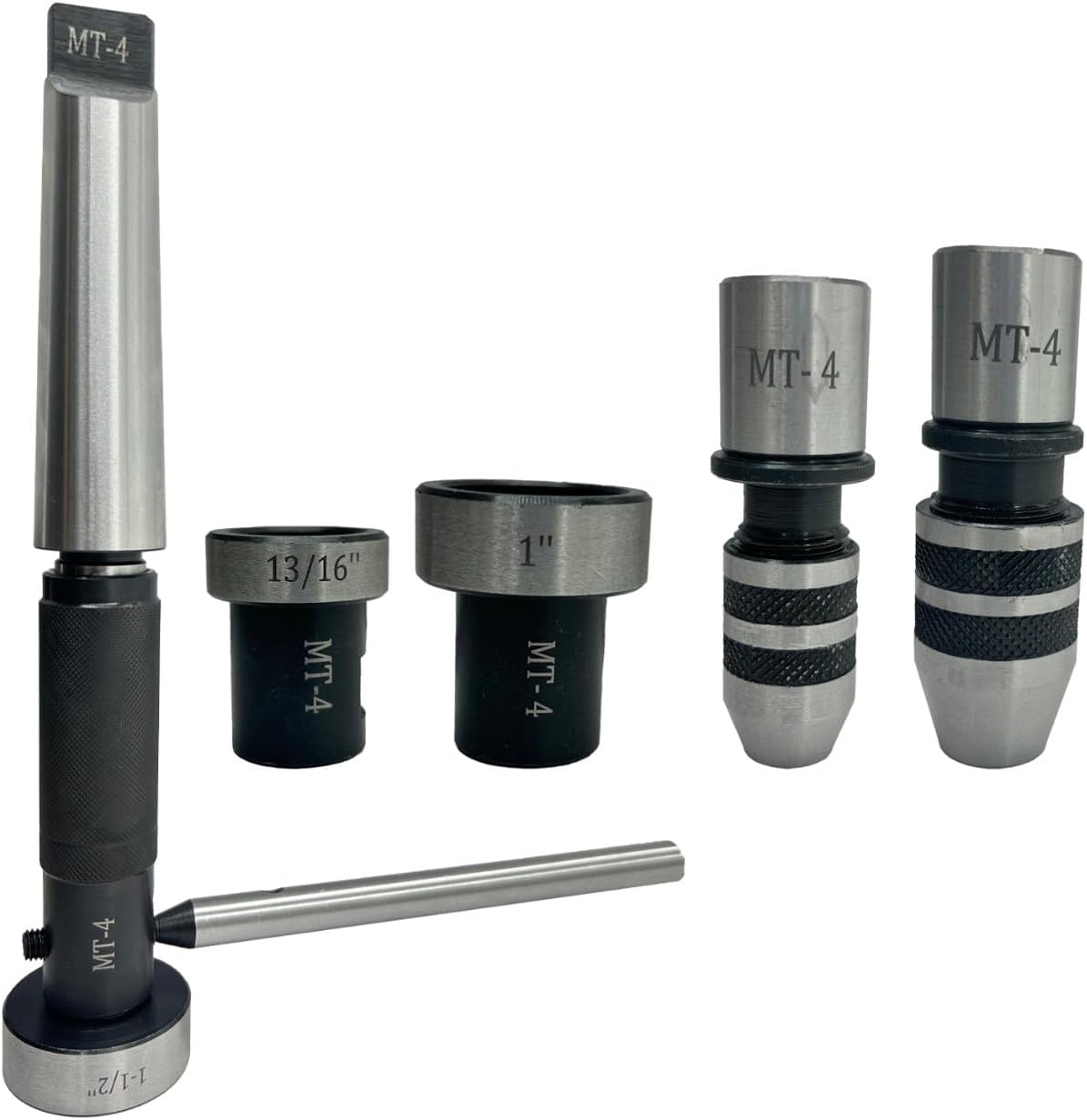 Tapping, reaming and threading die holder set for lathe tailstock (MT4)