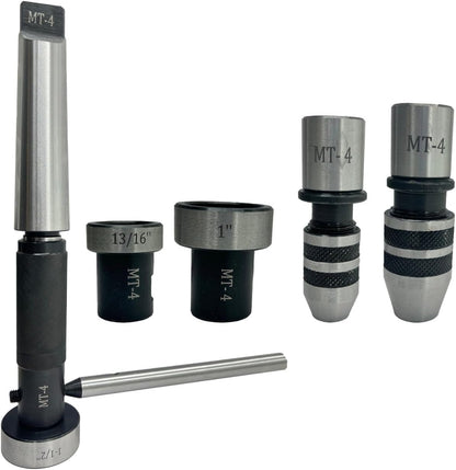 Tapping, reaming and threading die holder set for lathe tailstock (MT4)