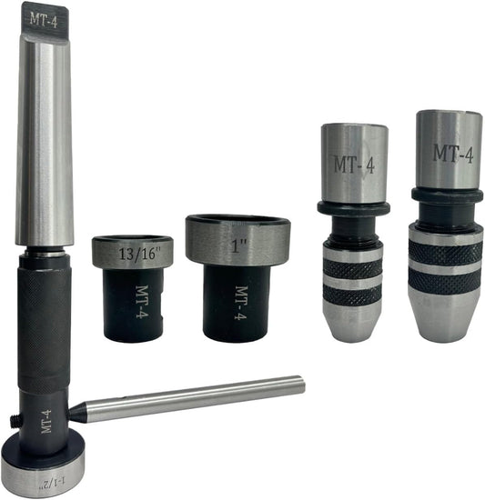 Tapping, reaming and threading die holder set for lathe tailstock (MT4)