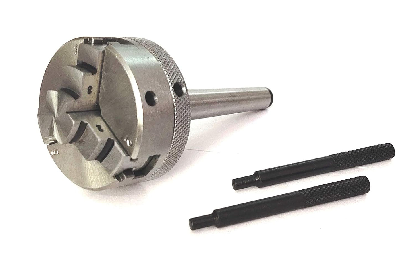 MT-2 Arbor with M12 x 1 Thread for Milling & Lathe Machine + 50mm 3-Jaw Self-Centering Chuck