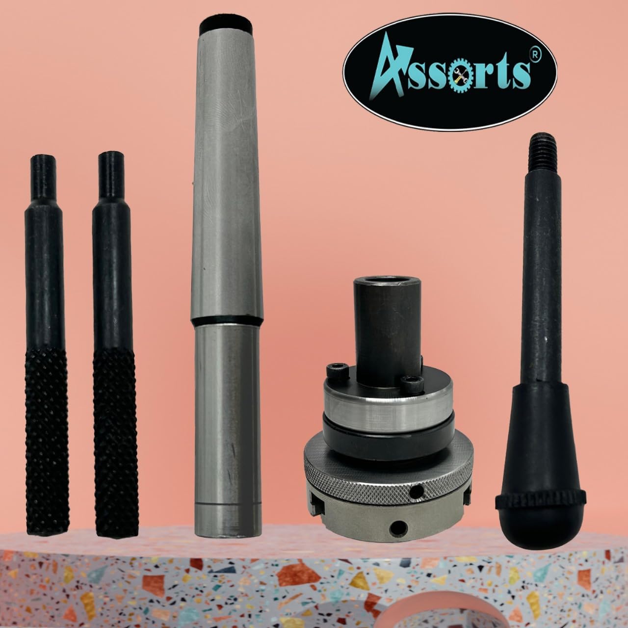 Lathe Tailstock Die Holder 2MT Shank- Tapping Threading Reaming Drilling + 50 mm 3 jaw Self-Centering Chuck