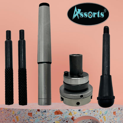 Lathe Tailstock Die Holder 2MT Shank- Tapping Threading Reaming Drilling + 50 mm 3 jaw Self-Centering Chuck