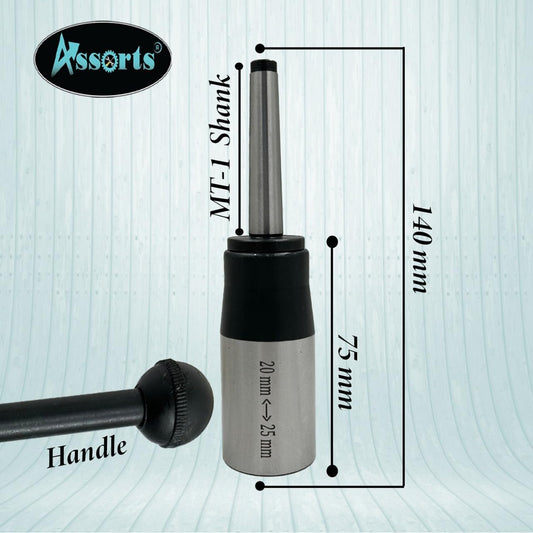 Assorts' Metric Die Holder with 3MT Shank for Lathe Threading - Die Sizes 16, 20, 25, 30, and 38 mm