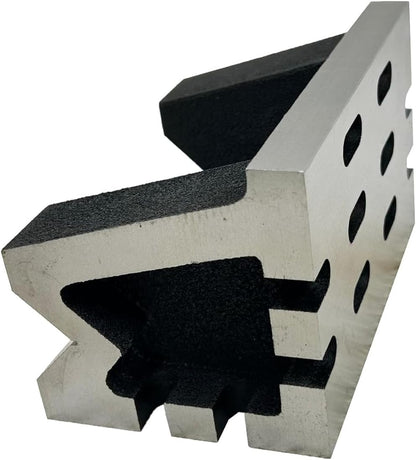 Quality Precision Graded Caste Iron Vee Angle Plates-stress Relieved - Work-holding Clamping Milling Engineering Machine Tools-heavy Duty (4" X 4" X 6" (100 X 100 X 150 Mm) -slotted)