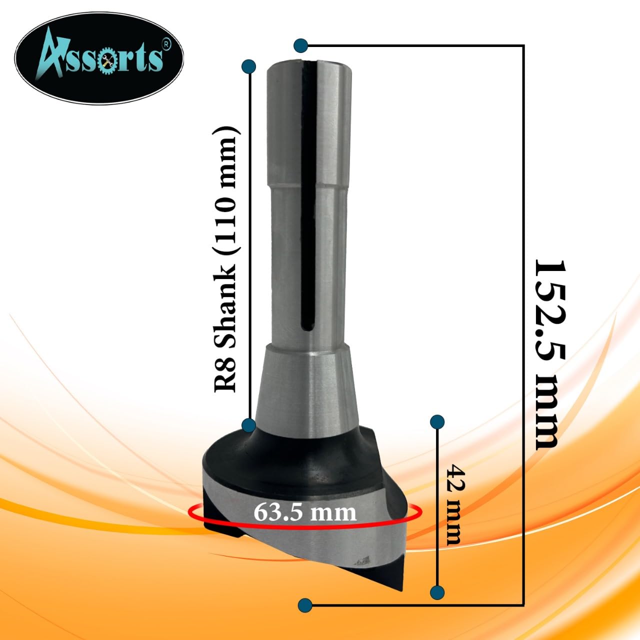 Assorts 2.5-Inch Fly Cutter with R8 Shank for Bridgeport Milling Machines – Includes 5/16" x 5/16" x 4'' HSS M2 Tool Bit