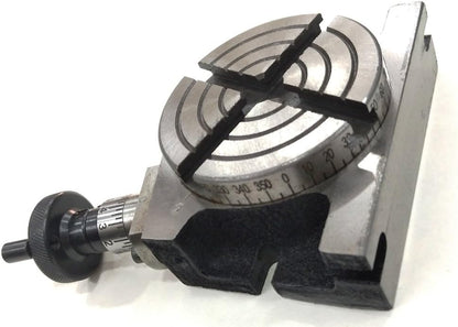 3" INCHES/ 80 MM ROTARY TABLE & SMALL CHUCKS WITH BACK PLATE +FIXING T NUTS BOLTS + SUITABLE TAILSTOCK