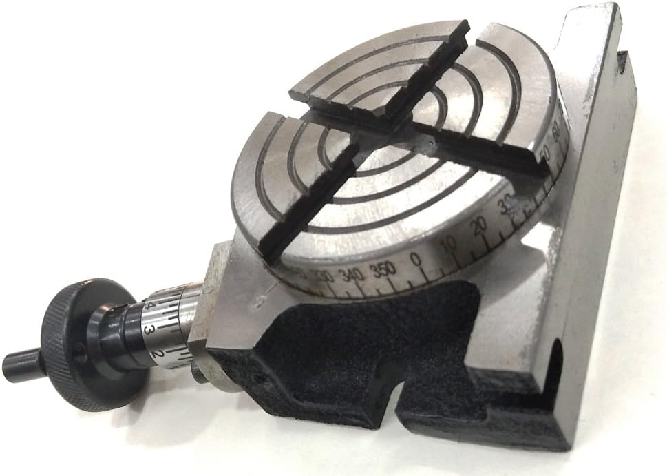 3" inches/ 80 mm rotary table & small chucks with back plate +fixing t nuts bolts + suitable tailstock (with 50 mm-4 jaws self centering chuck)