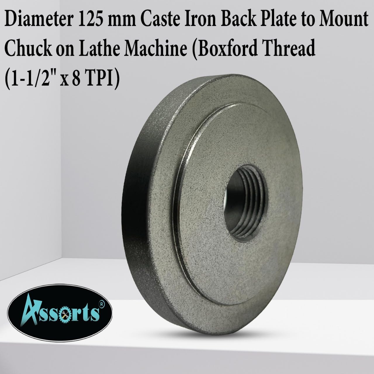 Lathe Chuck 125 mm Backplate in 1-1/2"x 8 TPI Boxford thread- Make Recess u need