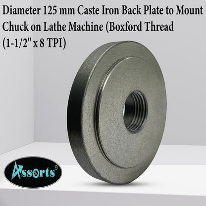 Lathe Chuck 125 mm Backplate in 1-1/2"x 8 TPI Boxford thread- Make Recess u need
