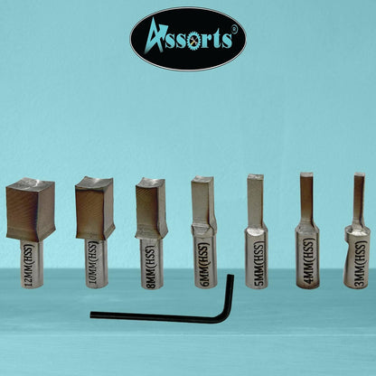 ASSORTS ER-25 MT2 Rotary Broach Holder with Metric Square Broach Punch Set | 3–12mm HSS Square Rotary Broaching Tools for Lathe, Milling & CNC Precision Machining | Durable ER25 MT2 Tooling Kit