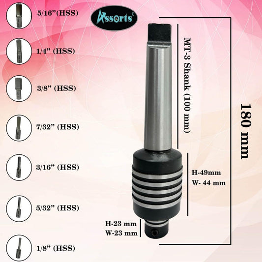 Assorts New MT-3 Teng-Style Rotary Broach with 7 Hex Punches Set