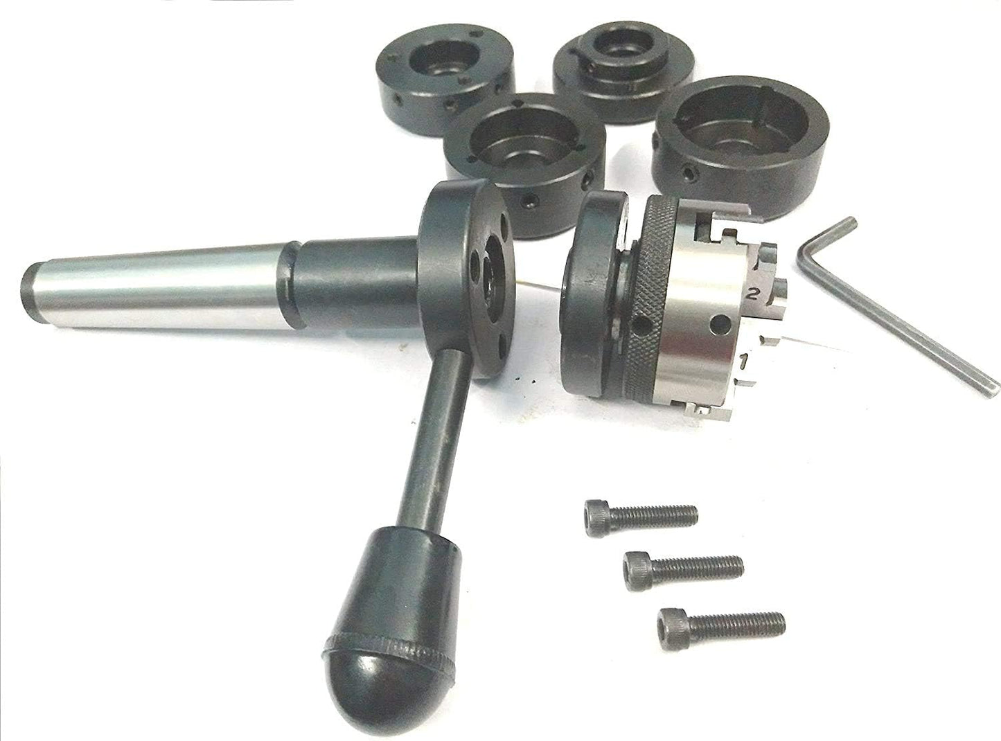 Lathe Tailstock Die Holder 3MT Shank- Tapping Threading Reaming Drilling+ 65 mm 3 jaw Self-Centering Chuck