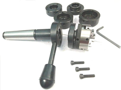 Lathe Tailstock Die Holder 3MT Shank- Tapping Threading Reaming Drilling+ 65 mm 3 jaw Self-Centering Chuck