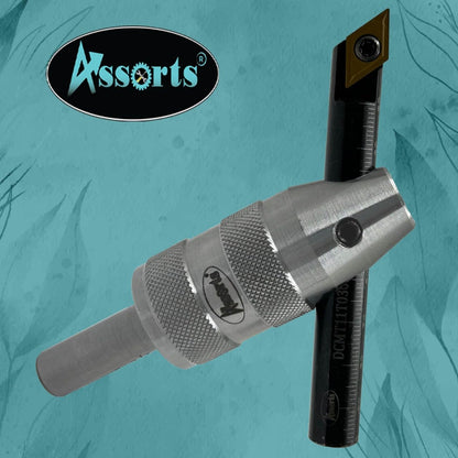 Assorts New Developed Fly Cutter with 1/2" (12.7 mm) Straight Shank & Indexable Boring Bar – Includes 10 PCS DCMT 11T304 Inserts,Plastic Case | Perfect for Facing & Boring