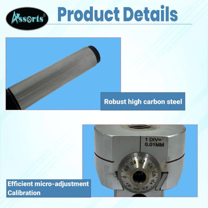 Boring Head 62 mm Diameter for Lathe, milling Machine Tools Accessories with Fly Cutters, Carbide brazed Tool Sets // 1 div=0.01 mm (Morse Taper mt3 (m12 x 1.75 Drawbar))