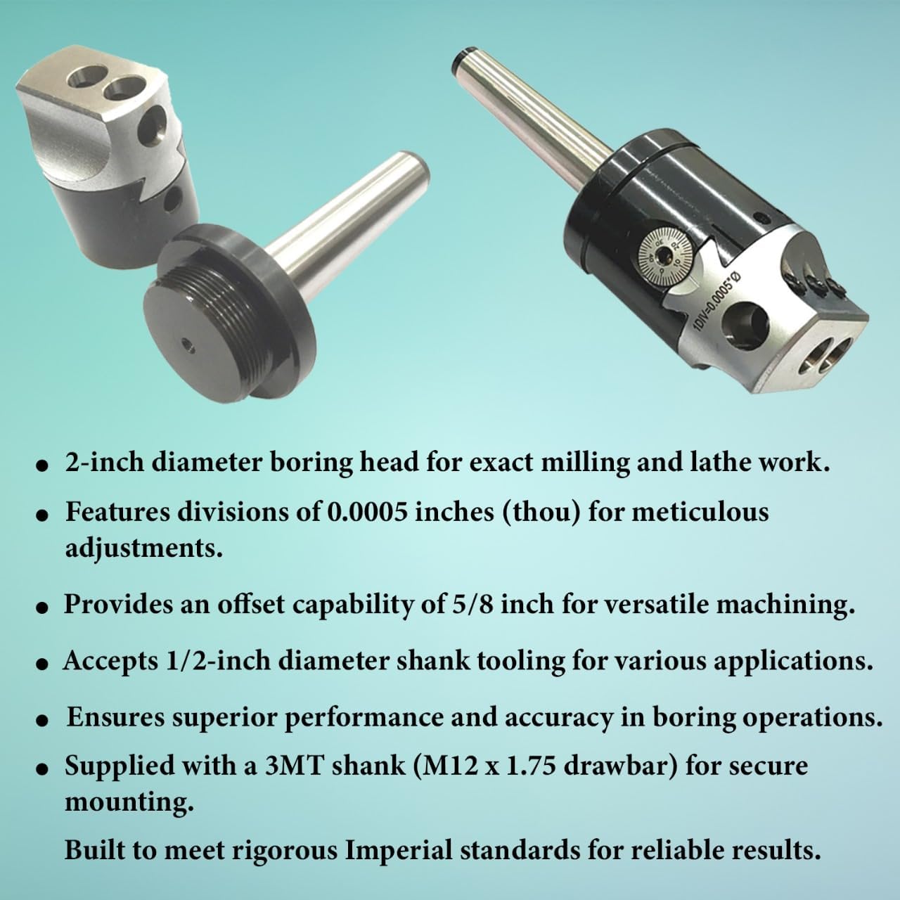 Assorts M12 x 1.75 Drawbar Quality Boring Head 2 inch for Milling & Lathe Machine MT3