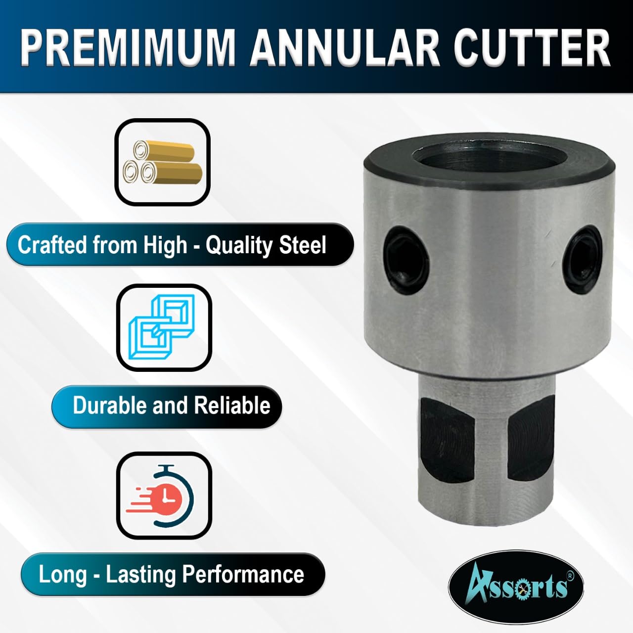 Assorts Annular Cutter Holder – 19.05mm (3/4") Bore x 1" / 19.05mm (3/4") Shank – Hardened & Ground Tool Steel