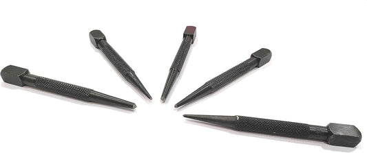 5 Pc square head knurled body grip Center punch-Imperial sizes II Hard & ground tip
