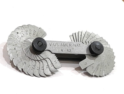 Assorts Metric, Imperial and US Screw Gauge Set, SAE Whitworth 55 Degree, Metric 60 Degree, & US 60 Degree Thread Pitch Gauge for Industrial Measurement