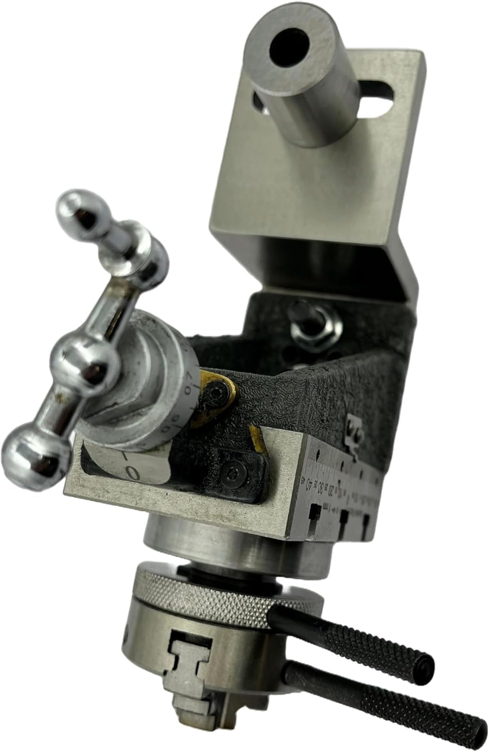 Assorts New Mini Fixed Vertical Slide (90mm x 50mm) with 3-Slots and Precision Side Scale, Z-Angle Plate, and 50mm 4-Jaw Self-Centering Chuck with Back Plate - for Mini Lathe Metalworking Projects