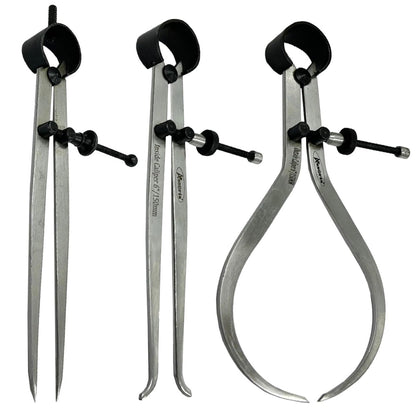 Assorts 3 Pieces Spring Caliper Set - Inside, Outside & Divider 6" inch (150 mm)-Measuring Tool, Workshop, Toolroom